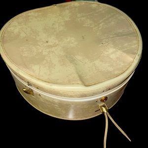 Vintage 50s Samsonite Luggage Round Suitcase Hat Box Train Case Retro Pinup
